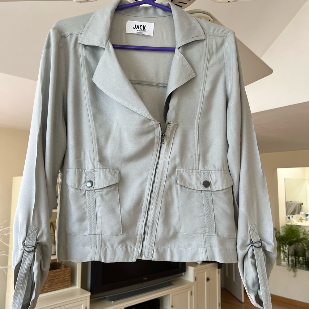 Jack by BB DAKOTA Gray Moto Jacket Size M